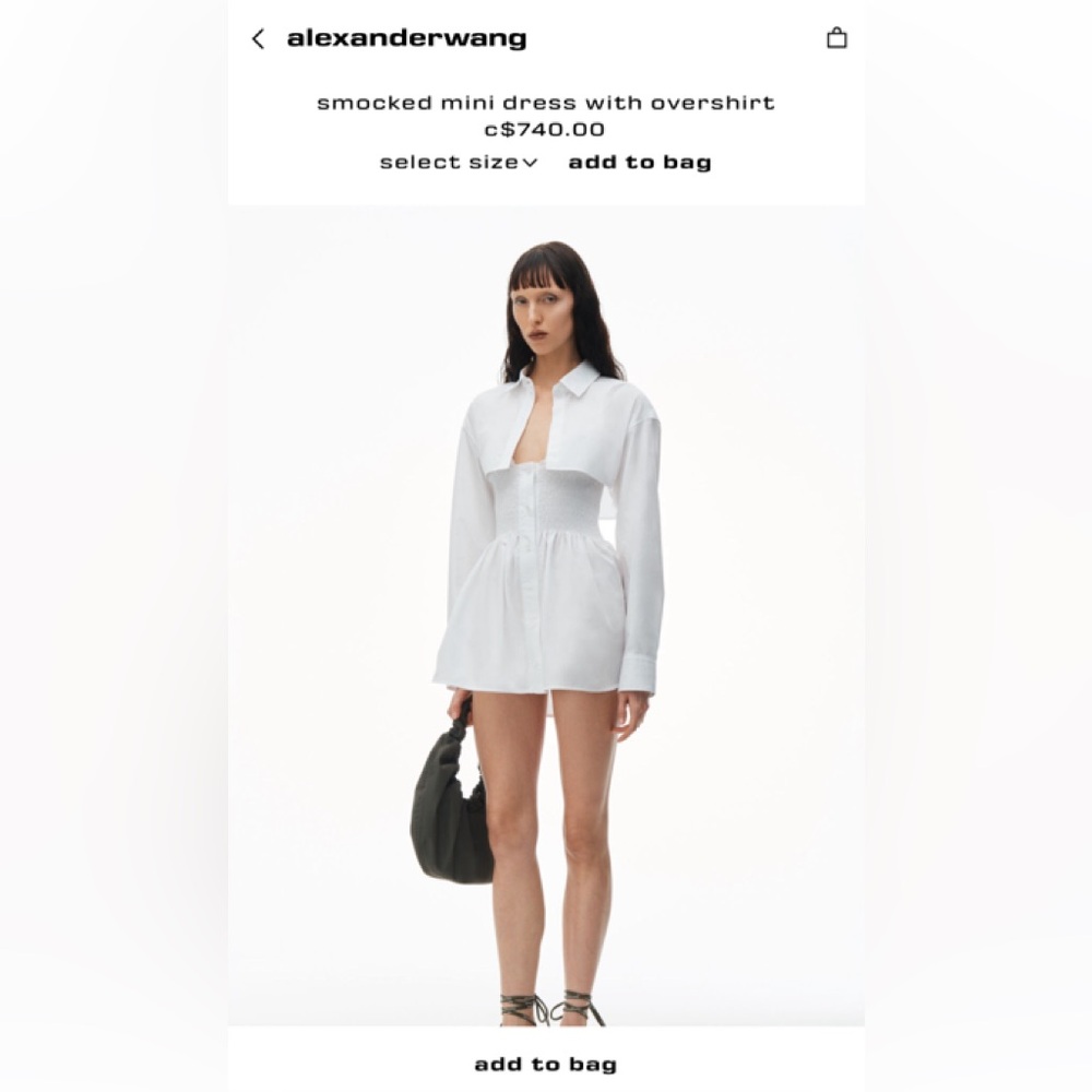 Alexander Wang smocked mini dress with overshirt